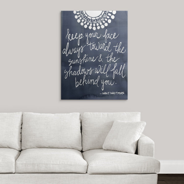 Adina Sun Quote II «Grace Popp», art textuel, H 16 po x l 12 po x P 1,5 po, Toile