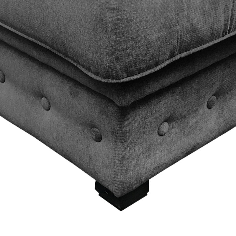 Allegra 82cm Wide Tufted Rectangle Solid Colour Standard Ottoman, Dark Grey