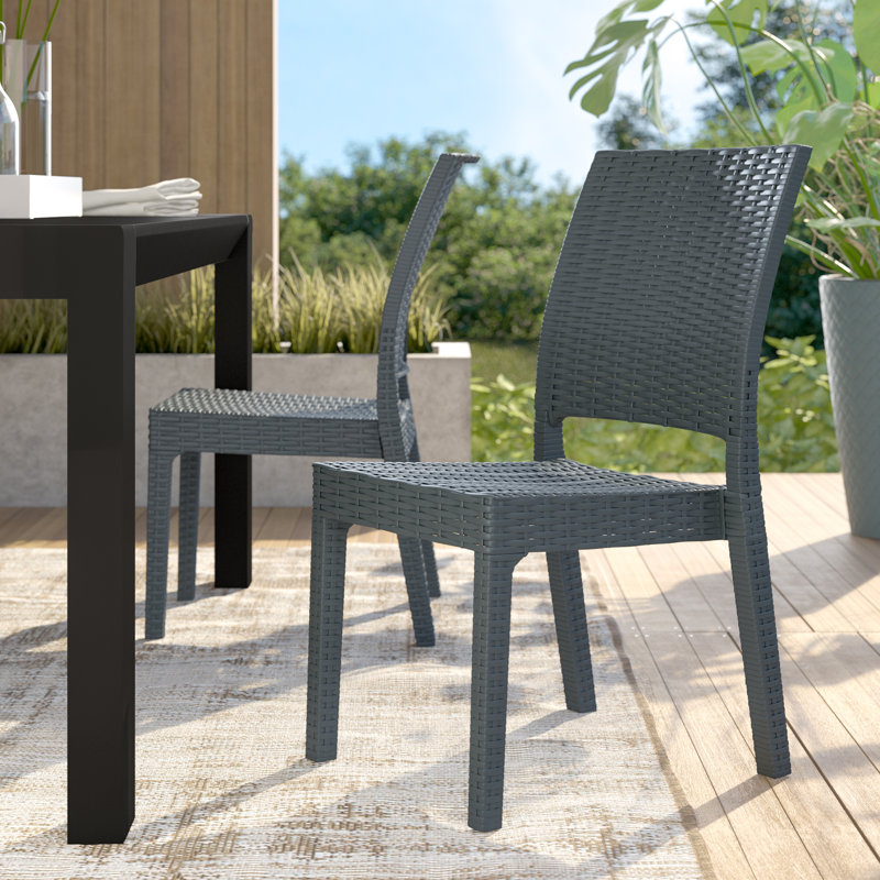 Chaise de terrasse Tomosuke, Gris foncé