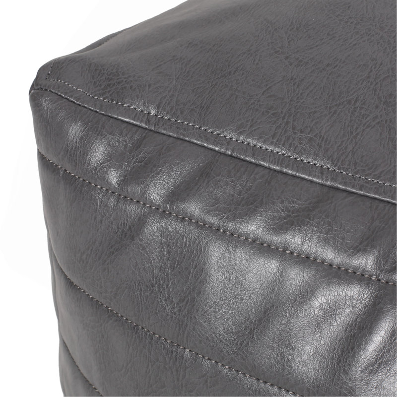 Repose-pieds rectangulaire en similicuir Bambo, gris