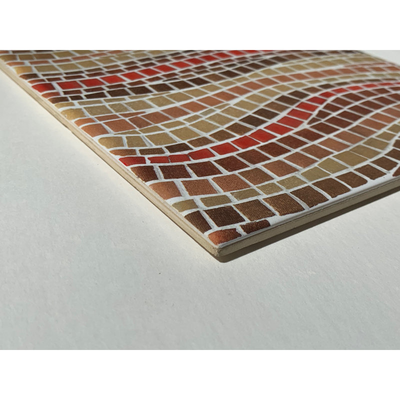 Carrelage décoratif décoratif en céramique 8 po x 8 po, Rouge / Brun