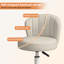 Mignon fauteuil roulant en cuir de polyuréthane à dossier festonné, petit siège de bureau réglable en hauteur sans accoudoirs, meuble-lavabo polyvalent et fauteuil d'ordinateur de bureau pour ensemble de 2 (gris)-1364813224