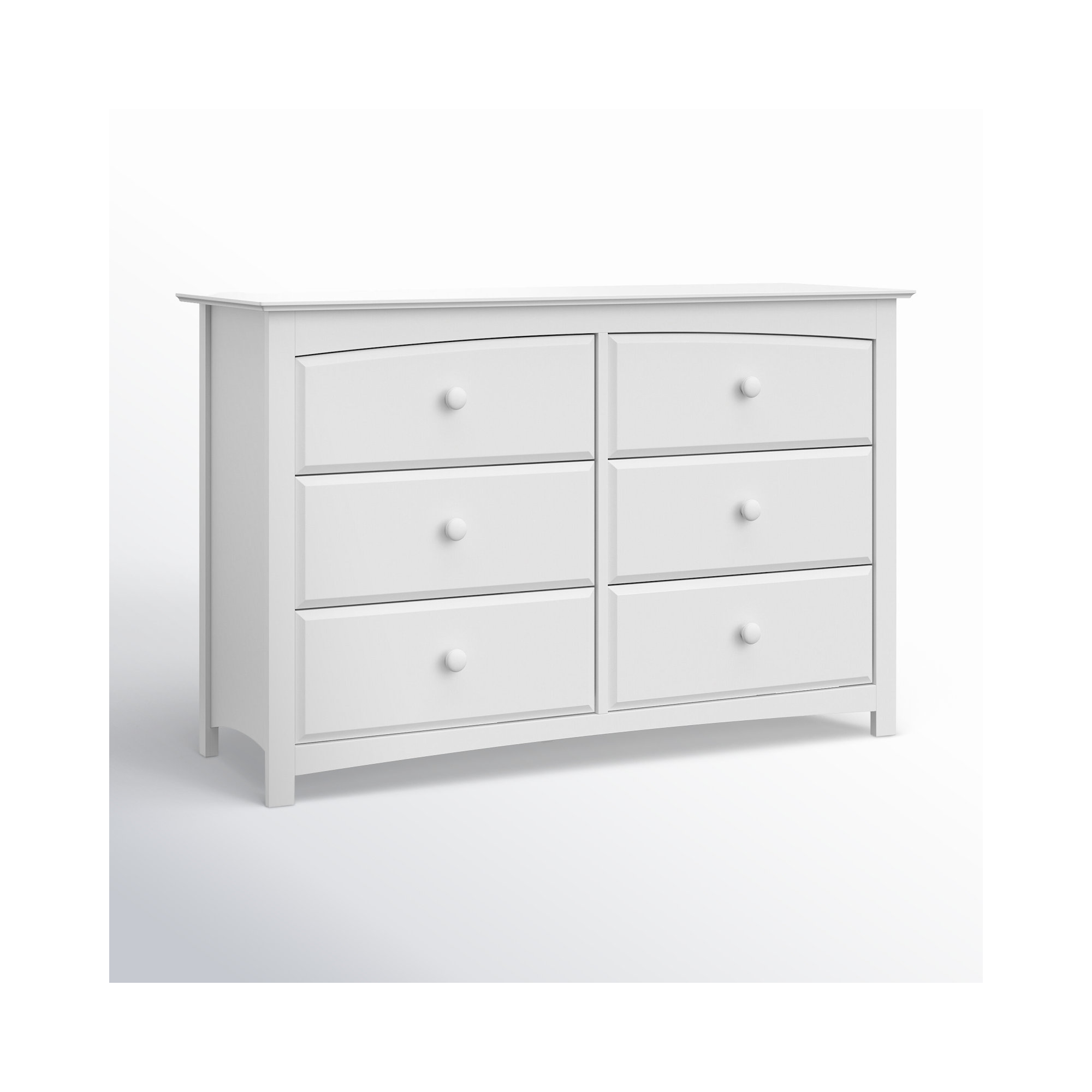 Kenton 6 Drawer Double Dresser, White