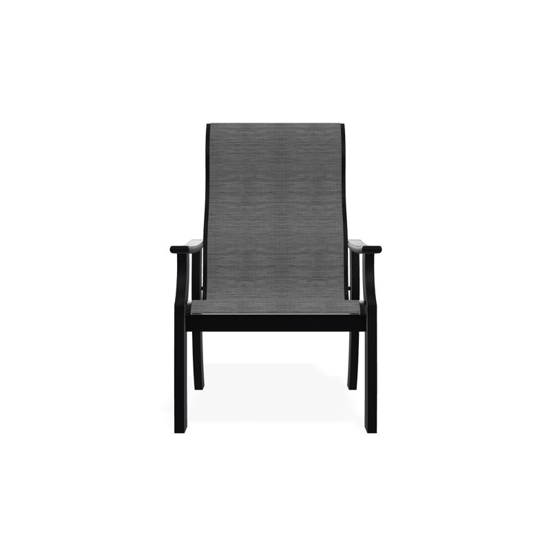 St. Catherine Sling Marine Grade Polymer Supreme Arm Chair, Black, Fossil
