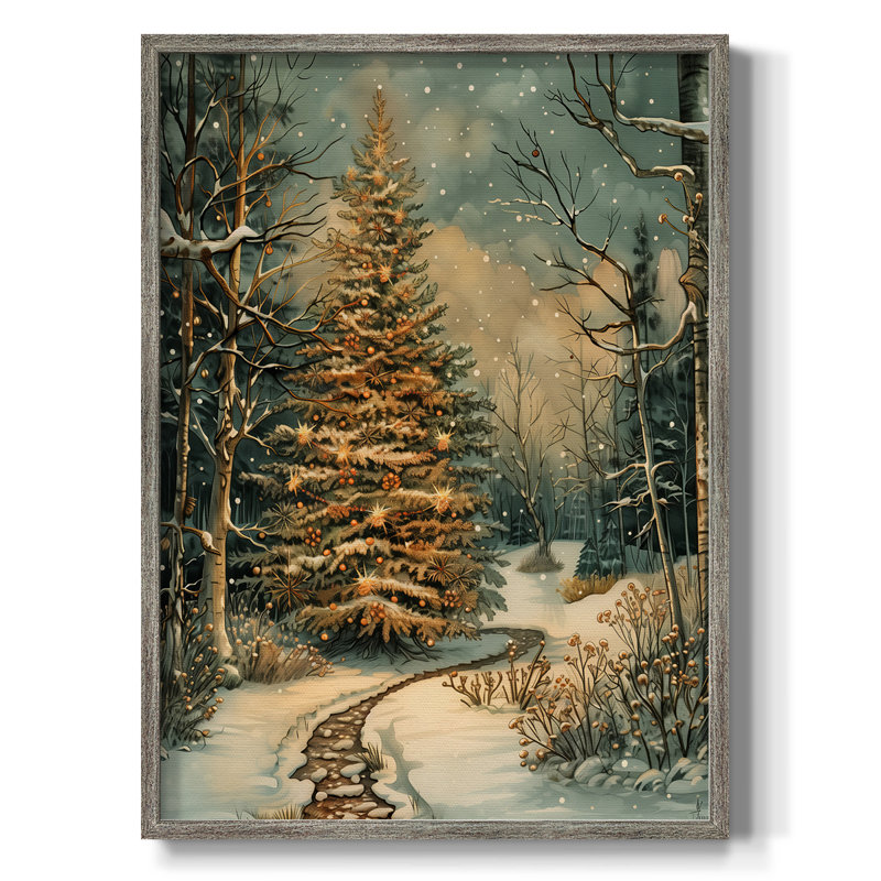 «Christmas Holiday Art DCxxxvii», reproduction d'art encadrée - bois massif, H 11 po x l 9 po