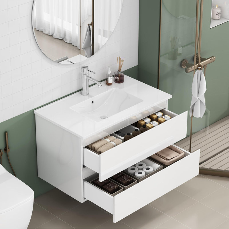 Meuble-lavabo de salle de bain avec lavabo, 32"