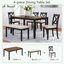 6-Piece Dining Table Set with 4 Chairs and Bench