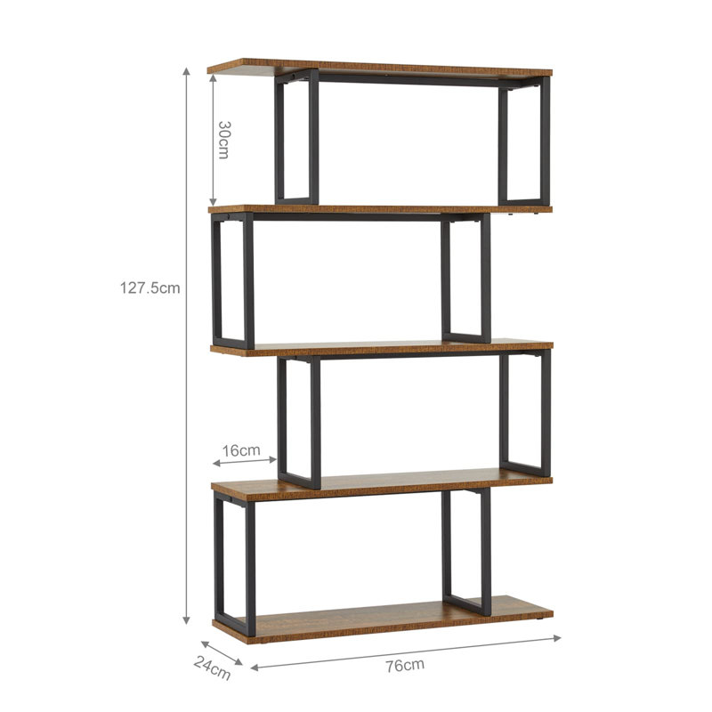 Trigg 127.5cm H x 76cm W Iron Etagere Bookcase