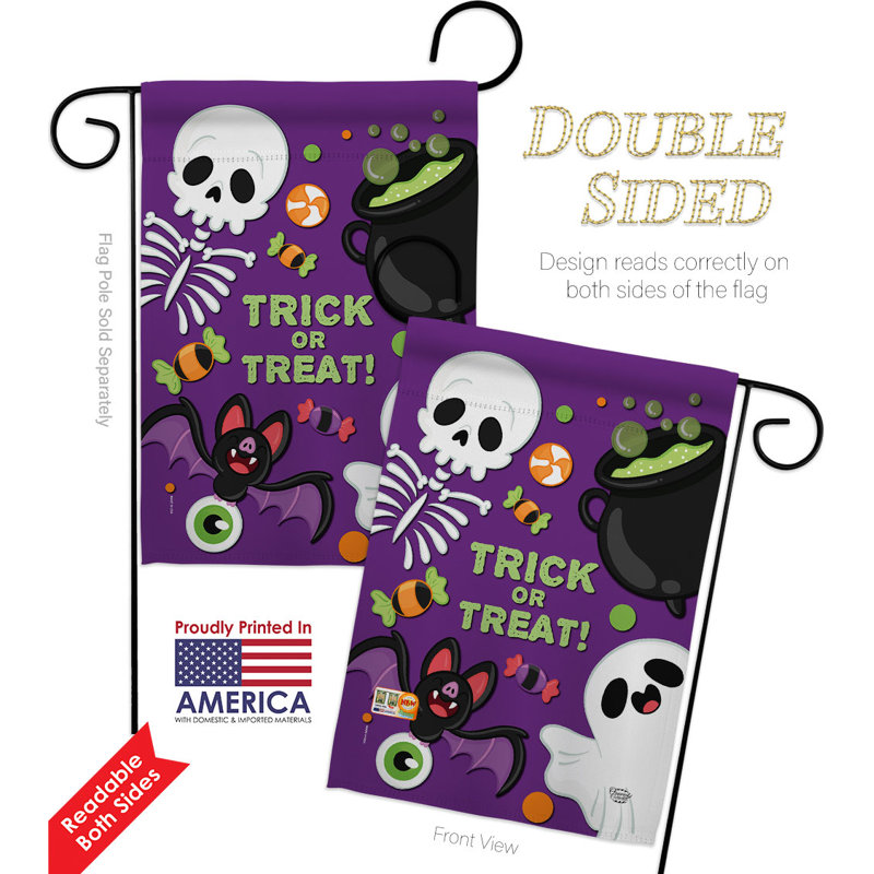 Double Sided 18.5'' H x 13'' W Polyester Halloween Garden Flag