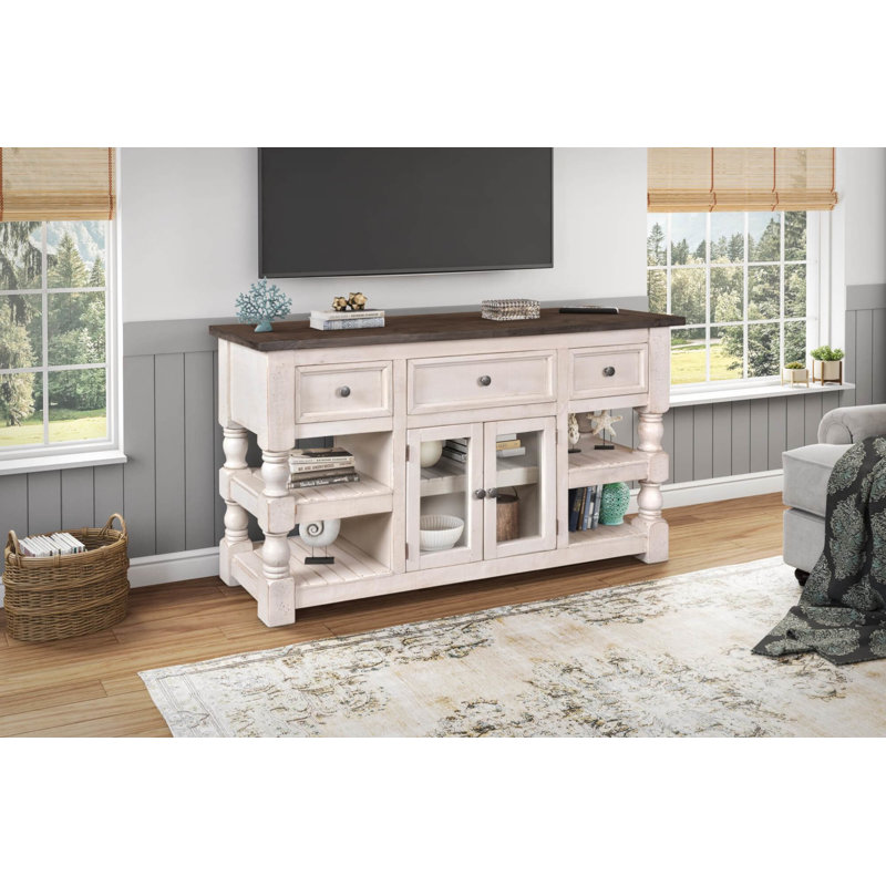 Rustic French Solid Wood Console Table, 34" H x 60" W x 18" D 