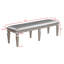Banc moderne de 60 po de couleur gris argenté - Siège rembourré avec détails étincelants pour le salon