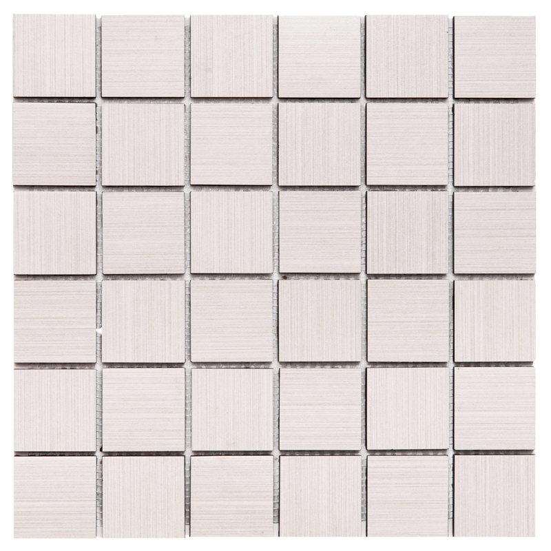 New Orleans 12" x 12" Porcelain Grid Mosaic Wall & Floor Tile, Gray