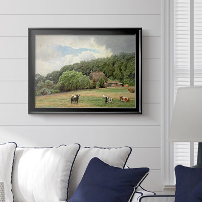 Landscape with Cows and a Farmhouse-Hans Gude-Framed Gallery Wrapped Canvas-c. late 19th Century