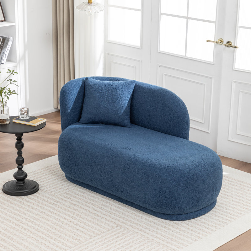 Chaise longue rembourrée en fausse fourrure, Marine