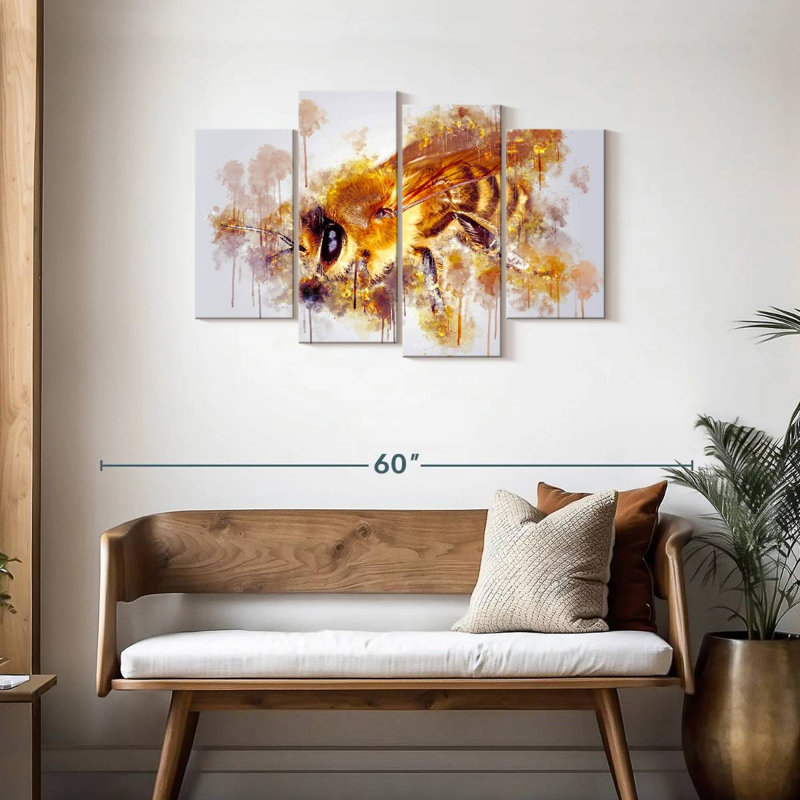 Abeille à miel Brampt, H 27 po x l 43 po