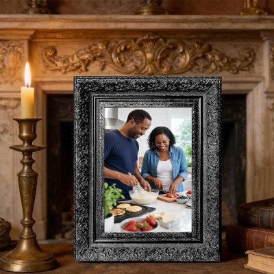 Cadre photo noir sophistiqué 3 pièces 5 po x 7 po avec fixation murale ou table