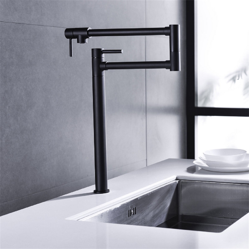 Robinet remplisseur de pot avec tige d'extension, Noir mat