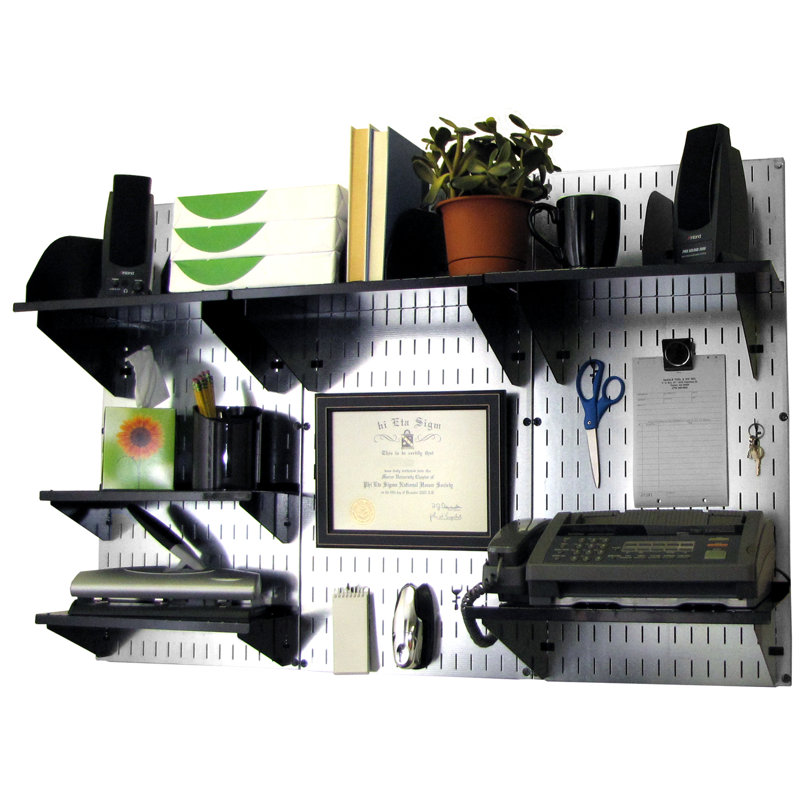 Ensemble de rangement et d’organisation pour bureau à fixation murale 48 po x 32 po x 9 po