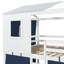 Lit double superposé en bois avec tente, bleu et blanc-2144786959