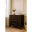 Commode Arno en bois massif, ton moka, 3 tiroirs