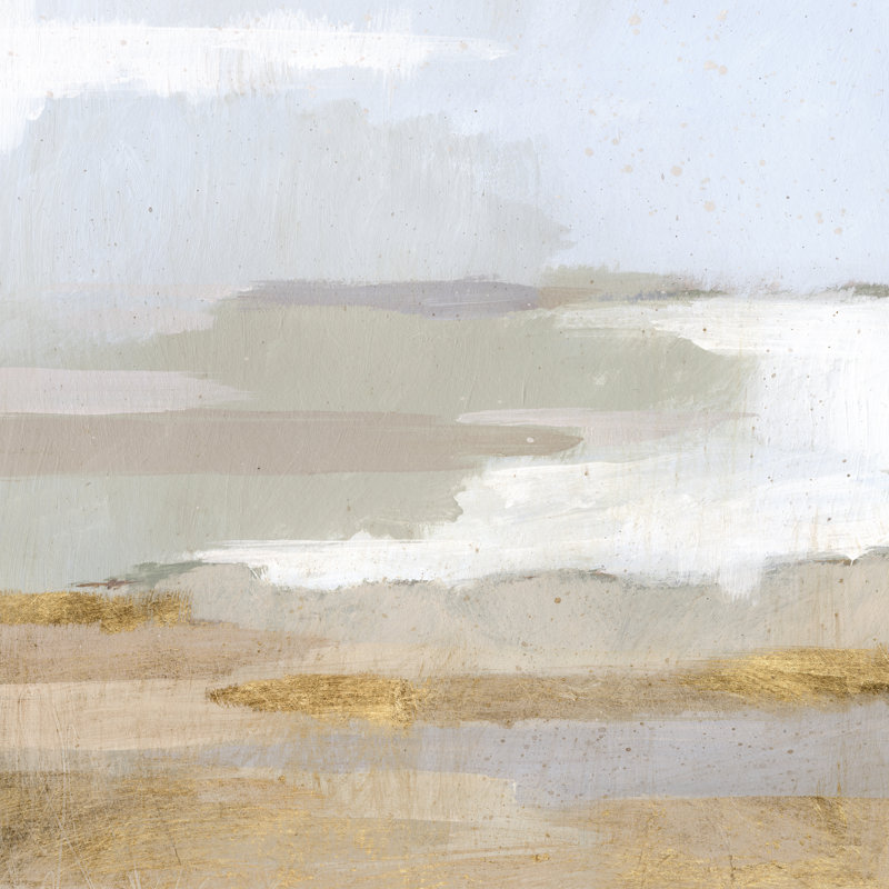 «Abstract Coastland II» par Victoria Borges - peinture sur toile tendue, H 12 po x l 12 po