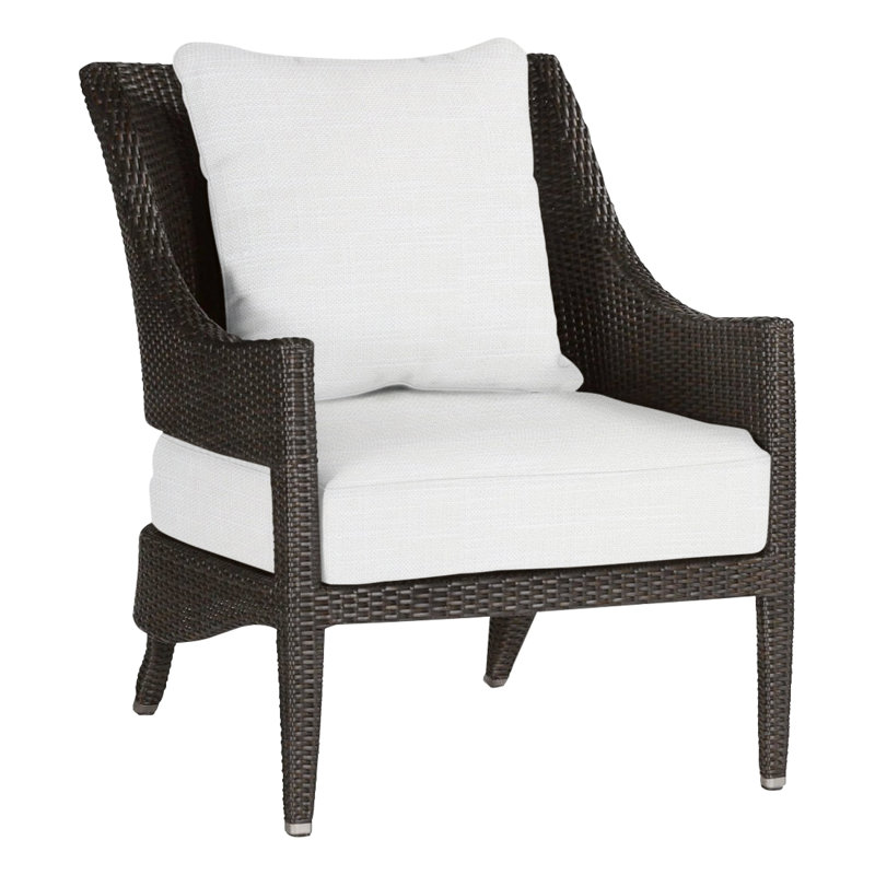 Athena Patio Lounge Chair with Cushions, Rollo Silver, No Welt, Black Walnut