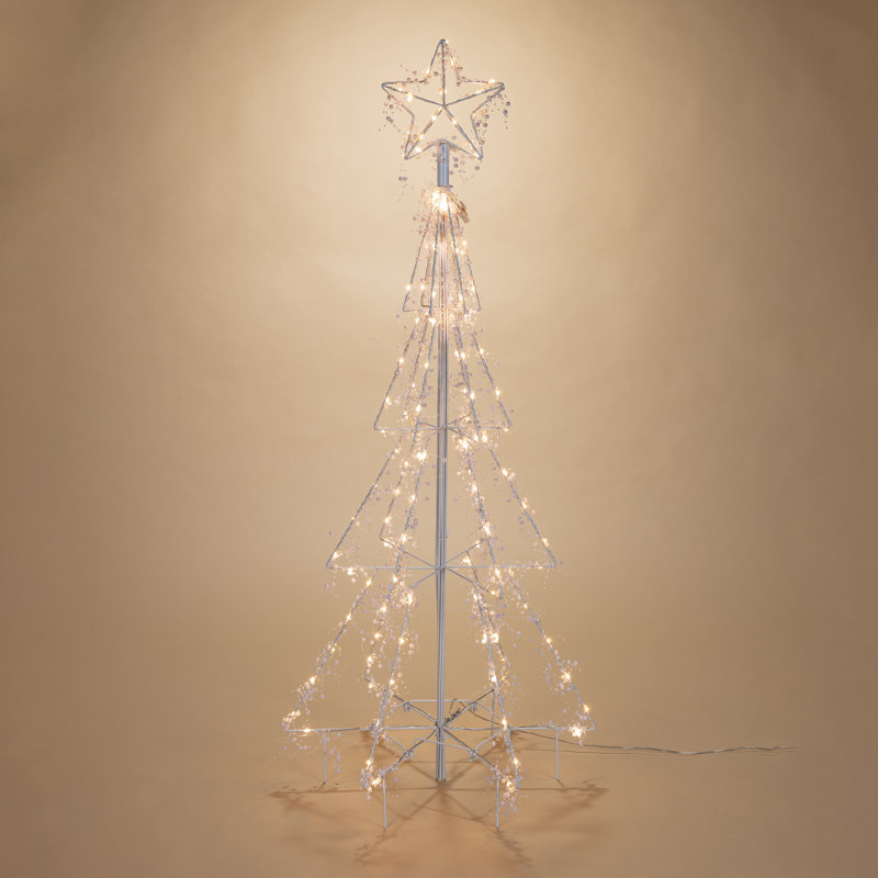Arbre de Noël illuminé en fer blanc