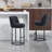 Counter Height Bar Stools Set of 2, Modern Barrel Design with Backrest, Linen Fabric Upholstered for Kitchen Island Comfort-1497760735