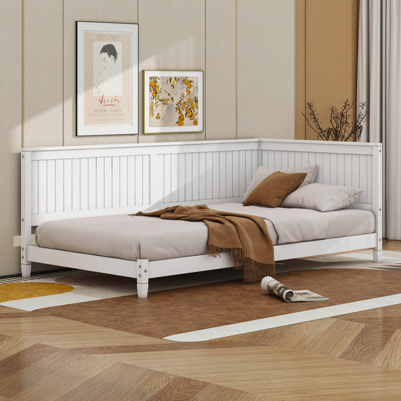 Wood Daybed/Sofa Bed With Armrest, Twin, White