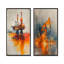 Ensemble de 2 pièces d'art mural orange et gris «Oiling the future»-140334826-140334819-140334829