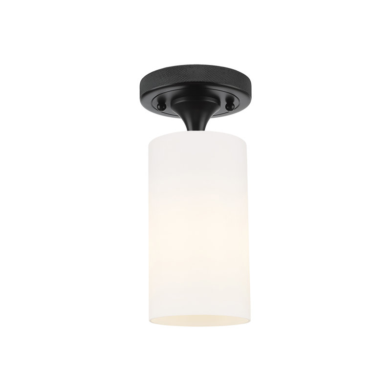 Plafonnier encastré 1 lumière Crown Point, Noir mat, Blanc mat, H 7,13 po x l 3,88 po x P 3,88 po