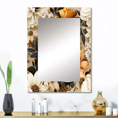 Earthy Elegance Boho Pattern - Floral Mirror Wall Decor