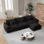 Canapé modulaire en chenille 4 pièces avec repose-pieds, canapé-lit modulaire réversible en tissu doux pour le salon, la chambre à coucher et le bureau-519242085-519052910