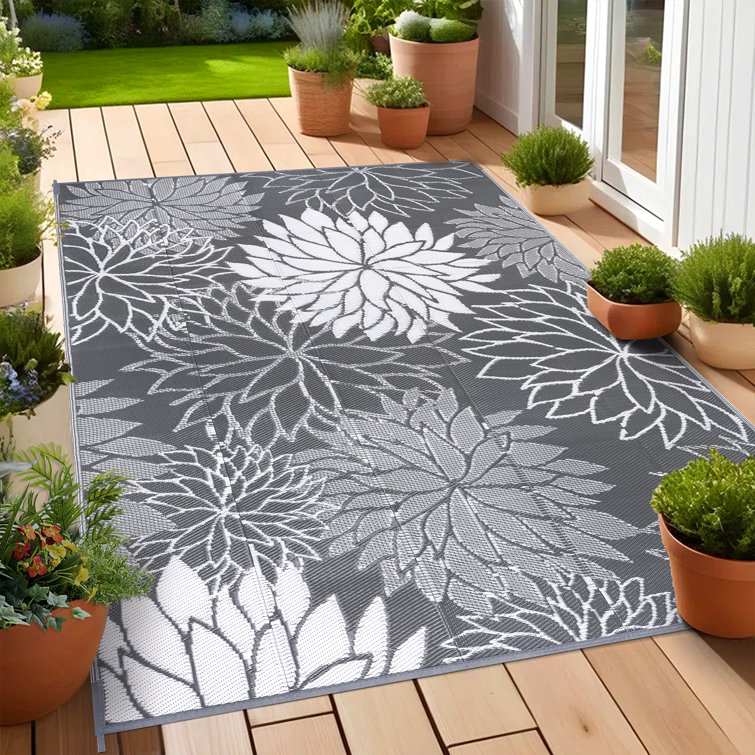 Waterproof Reversible Plastic Outdoor Rug Yard Seaside Camping Large Mat