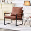 Fauteuil d'appoint rembourré en cuir de polyuréthane moderne avec dossier rembourré très épais et coussins de siège-1748392070-1748392066