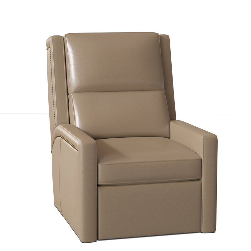 Norman Recliner, #9 Old Gold, Power Button with Battery Pack, Anilina Cacao Genuine Leather