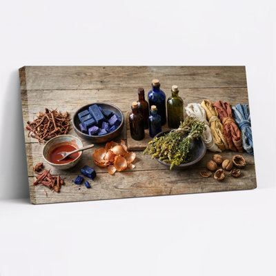 Ensemble de 1 tableau sur toile aux teintures naturelles