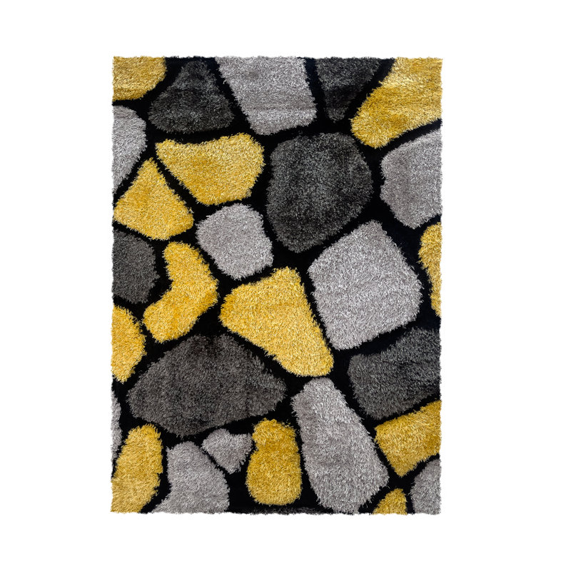 Hosston Geometric Hand Woven Shag Area Rug, Rectangle 60 x 110cm