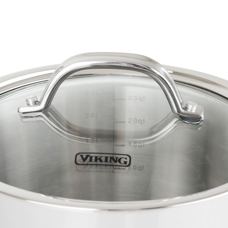 Viking 3-Ply Stainless Steel 7-Piece Cookware Set with Glass Lids