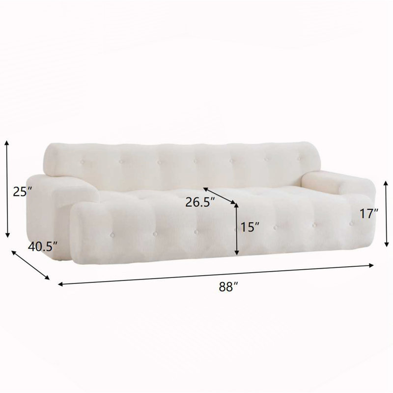 Canapé avec canapé capitonné confortable, Blanc