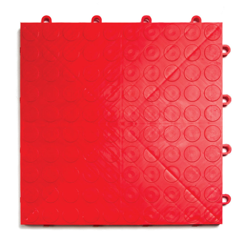 Carreau de garage modulaire antidérapant à motif de garage GarageDeck, Rouge