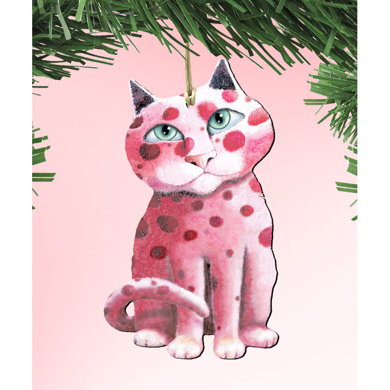 Ensemble d’ornement figurine suspendu en bois 3 pièces chats