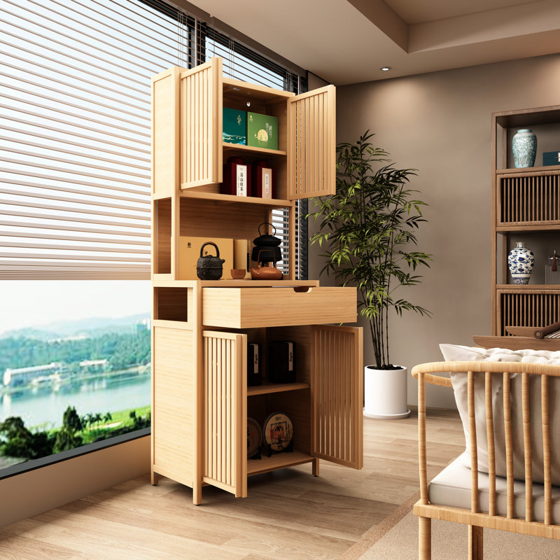 Armoire pour le rangement du thé, style rustique, 1-2 tiroirs, finition naturelle, maison et salle de bain, 74,06 po X 26,26 15,24 po, 57,83 lb avec teinte moderne, hauteur, profondeur, largeur de la salle de bain