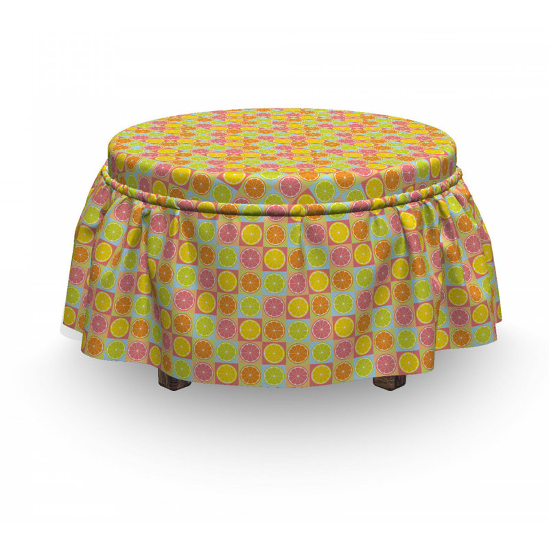 Housse pour repose-pieds à fruits agrumes