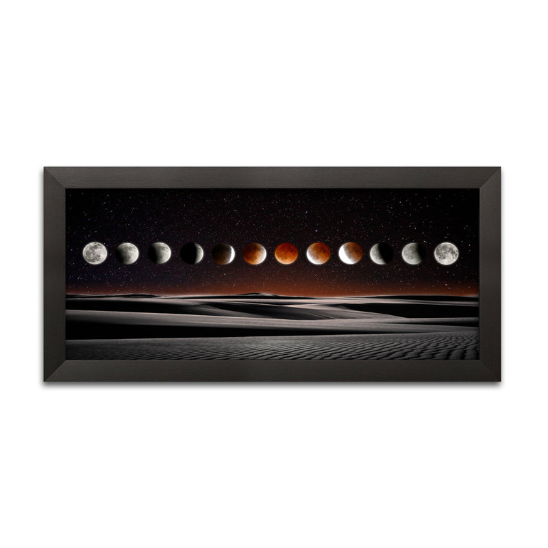 « sang moon eclipse », reproduction de photo, Papier avec cadre noir, H 8 po x l 18 po x P 0,75 po