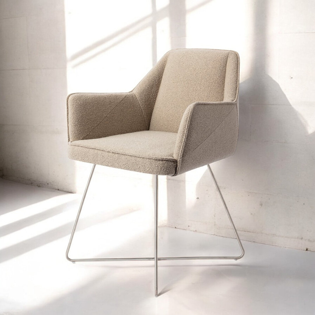 Dazja Polyester Upholstered Metal Armchair