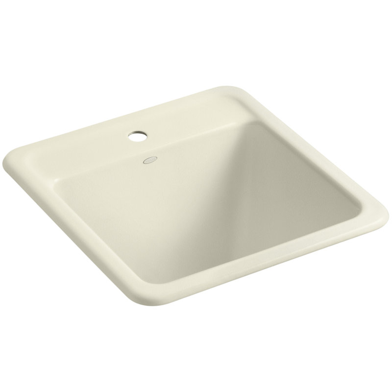 Park Falls 22" L x 21" W Service Sink, Cane Sugar, 1 hole