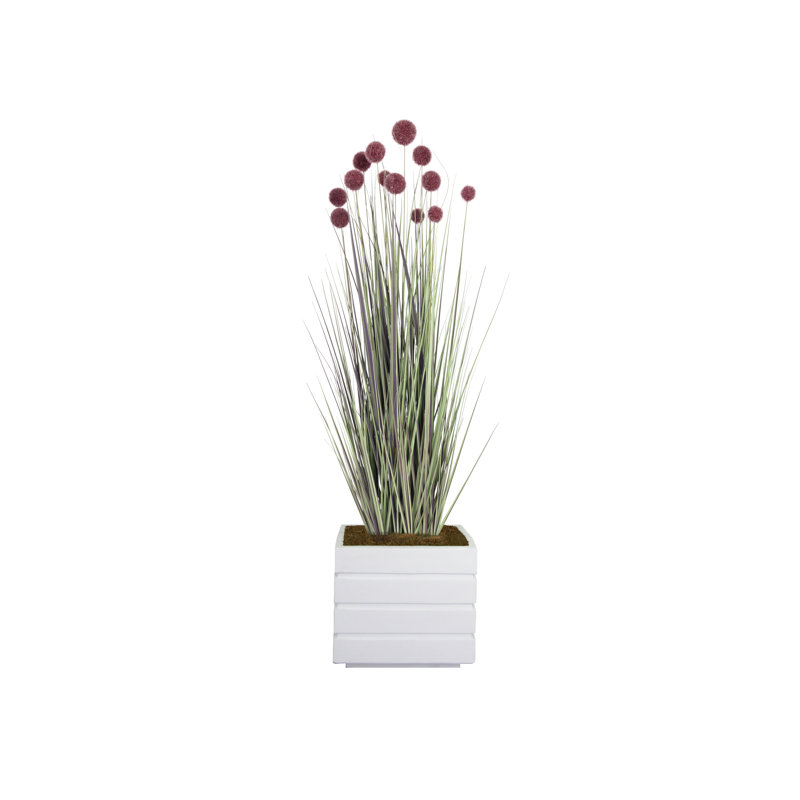 Fausse plante de 54 po en pot, Blanc