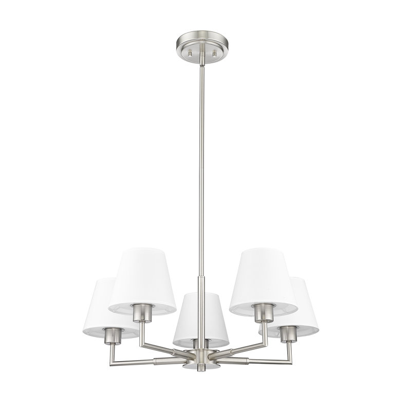 Lustre 5 lumières Ryckman en nickel brossé, Nickel brossé