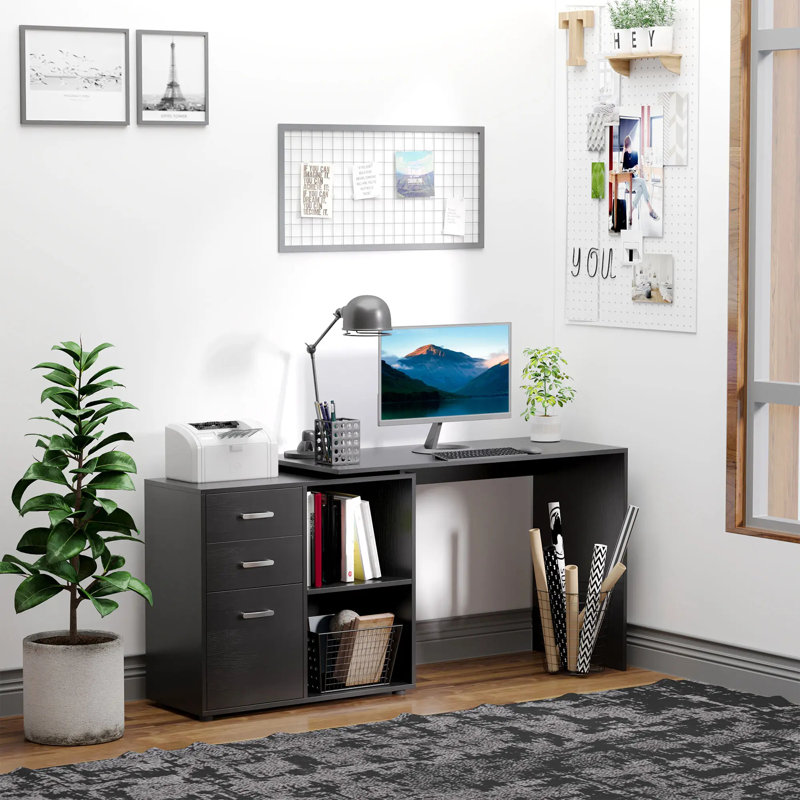 L-Shaped Computer Desk, Black